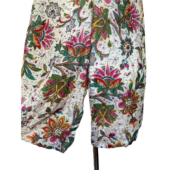 Vintage Y2K cAbi Sheer Boho Floral Tunic Mini Dress White Pink Teal Medium - Picture 5 of 7